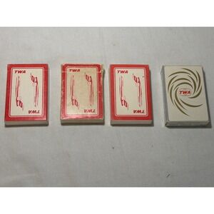 Vintage TWA Playing Cards Lot of 4 Decks Airlines Aviation Memorabilia Nu-Vue